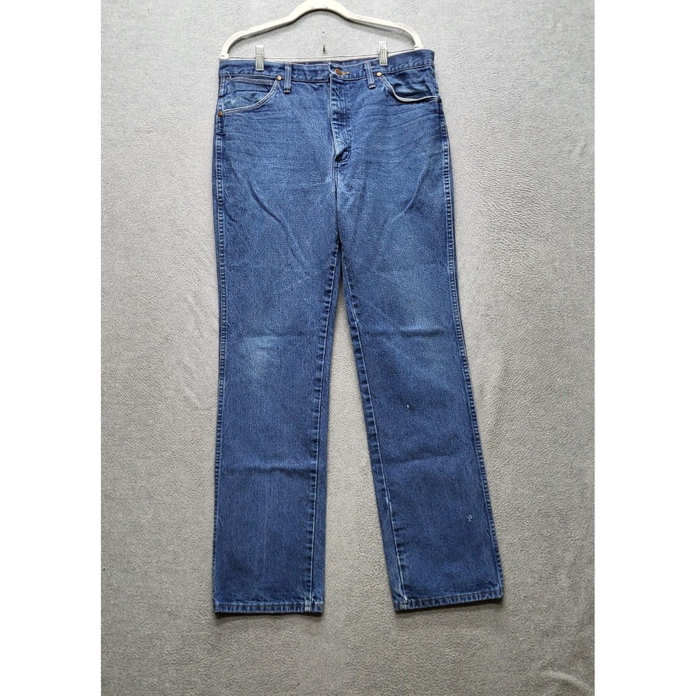 Wrangler Men Jeans 35X34 Blue Denim 936PWD Cowboy Cut Original Fit Westerncore